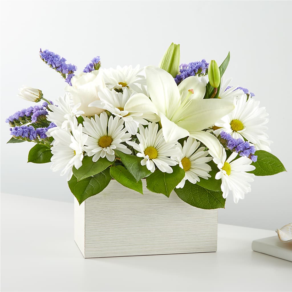 Beyond Blue Box Bouquet – Sb Floral Too, Davenport IA