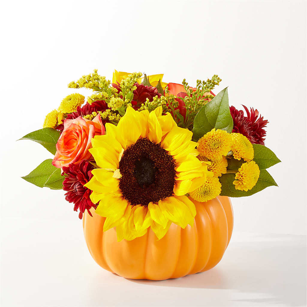 Golden Gourd Pumpkin Bouquet – Sb Floral Too, Davenport IA