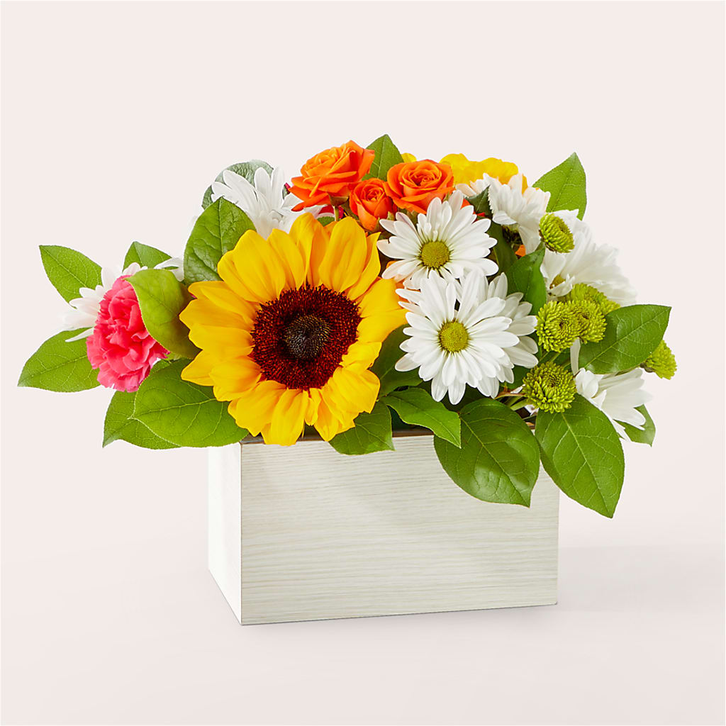 Sun-drenched Blooms Box Bouquet – Sb Floral Too, Davenport IA