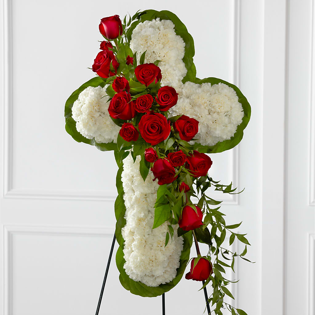 Floral Cross Easel – Sb Floral Too, Davenport IA