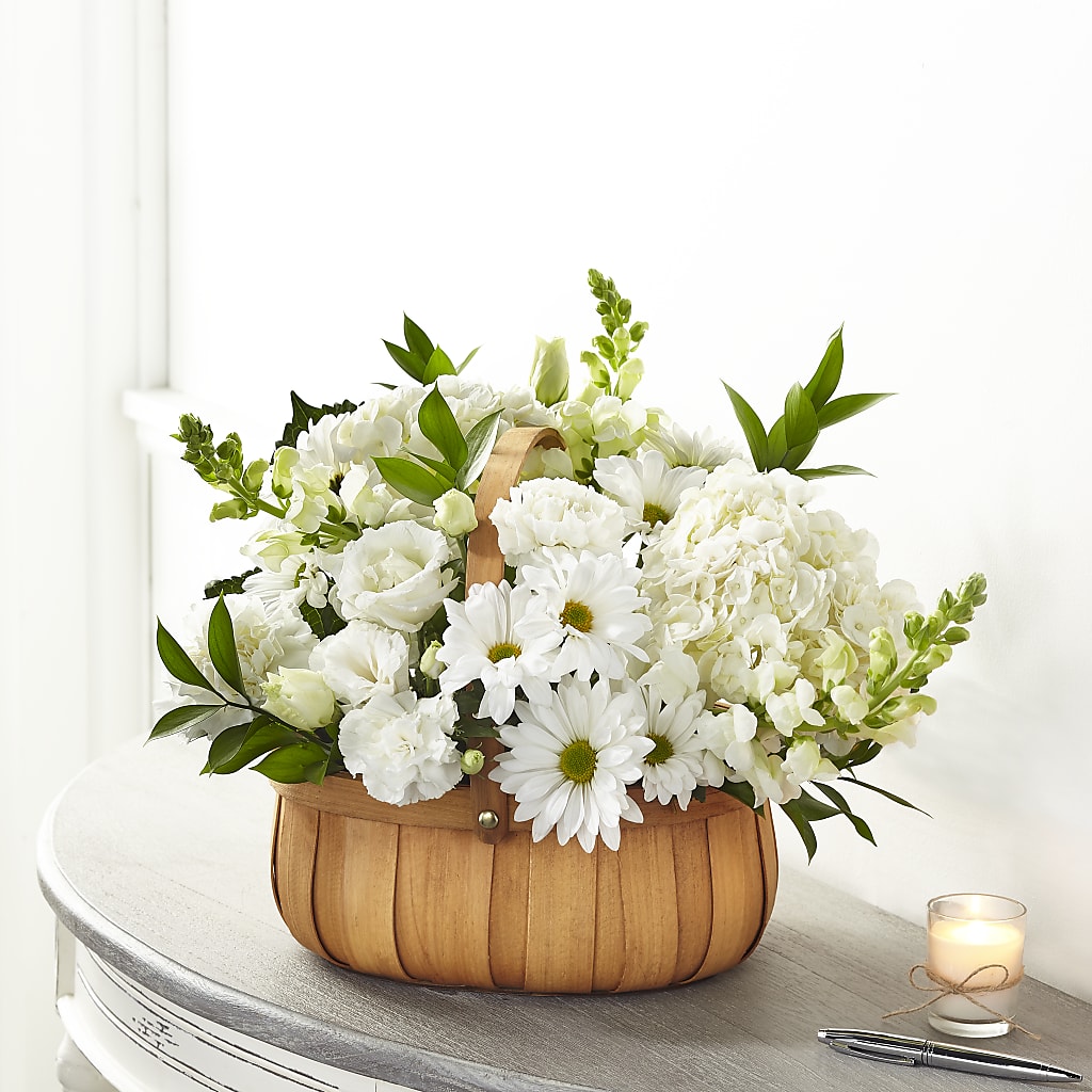 Pure Ivory Basket – Sb Floral Too, Davenport IA