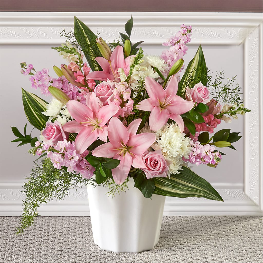 Simply Serene Floor Basket – Sb Floral Too, Davenport IA
