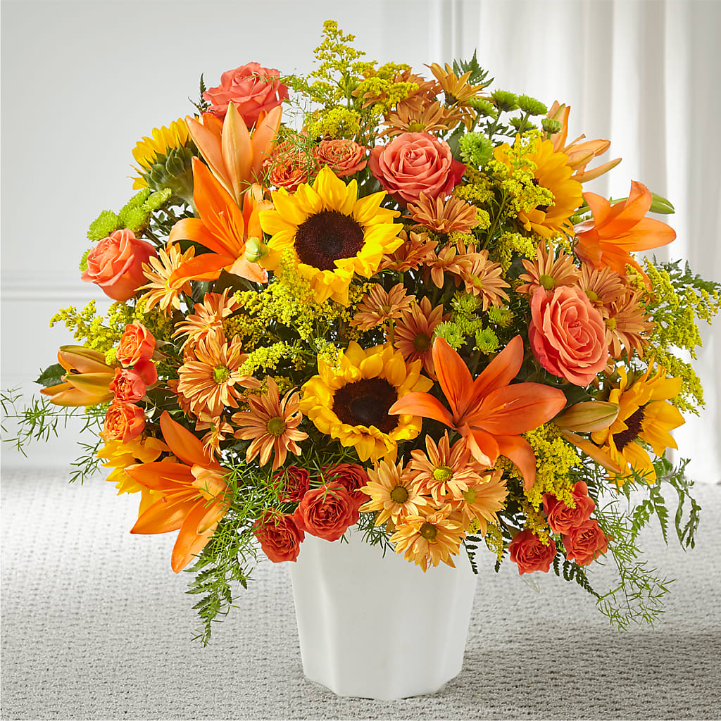 Harvest Thoughts Floor Basket – Sb Floral Too, Davenport IA