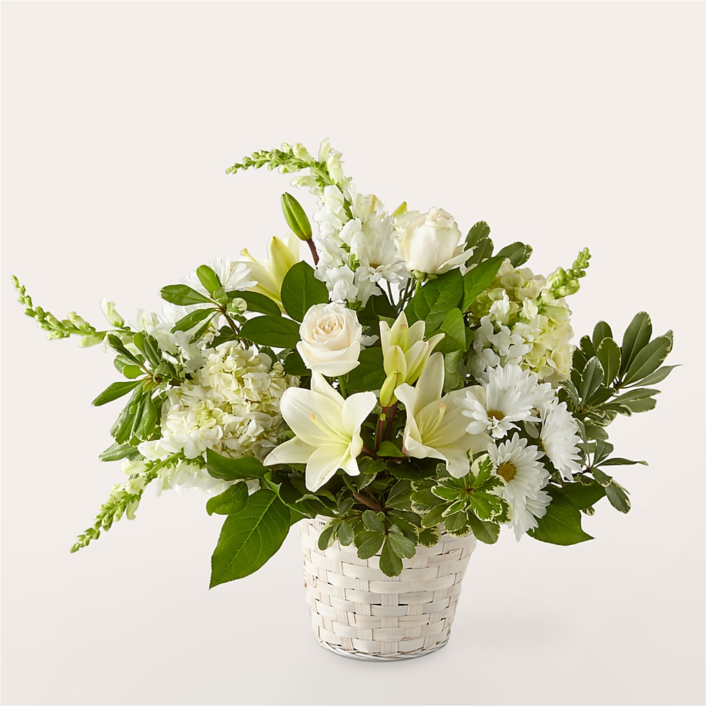Ivory Elegance Floral Basket – Sb Floral Too, Davenport IA