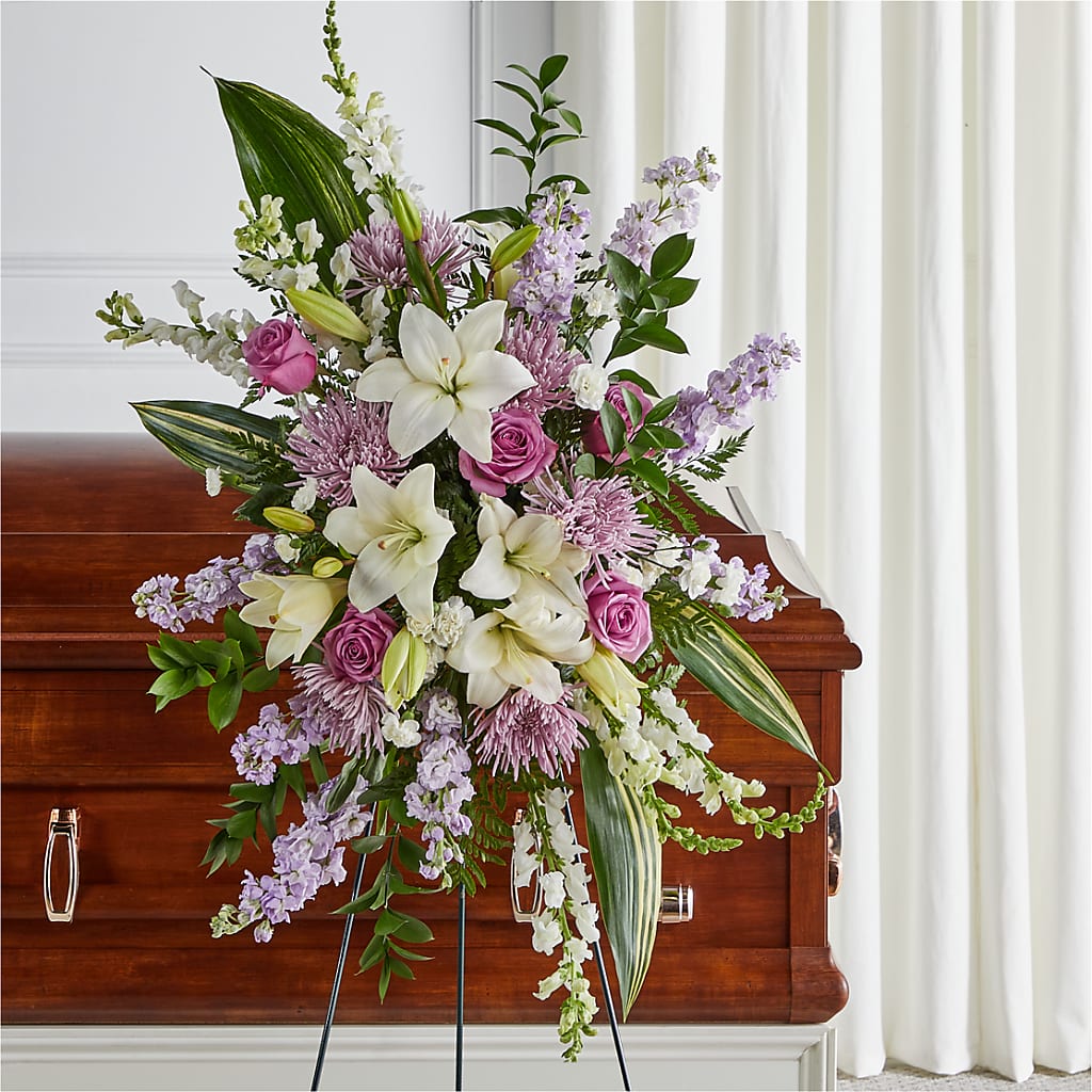 Grateful Hearts Standing Spray – Sb Floral Too, Davenport IA