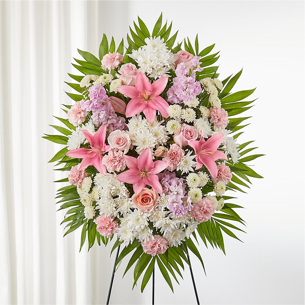 Offering Solace Standing Spray – Sb Floral Too, Davenport IA