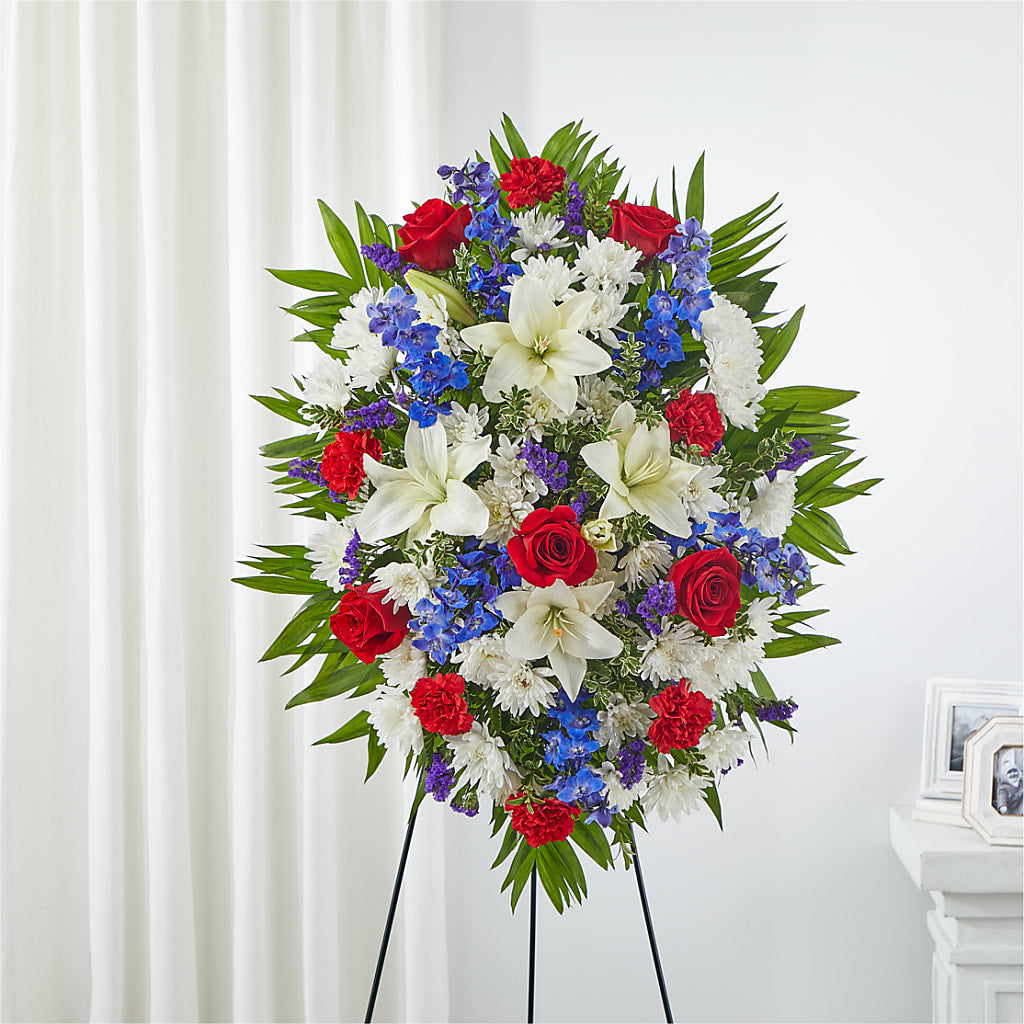 Cherished Service Standing Spray – Sb Floral Too, Davenport IA