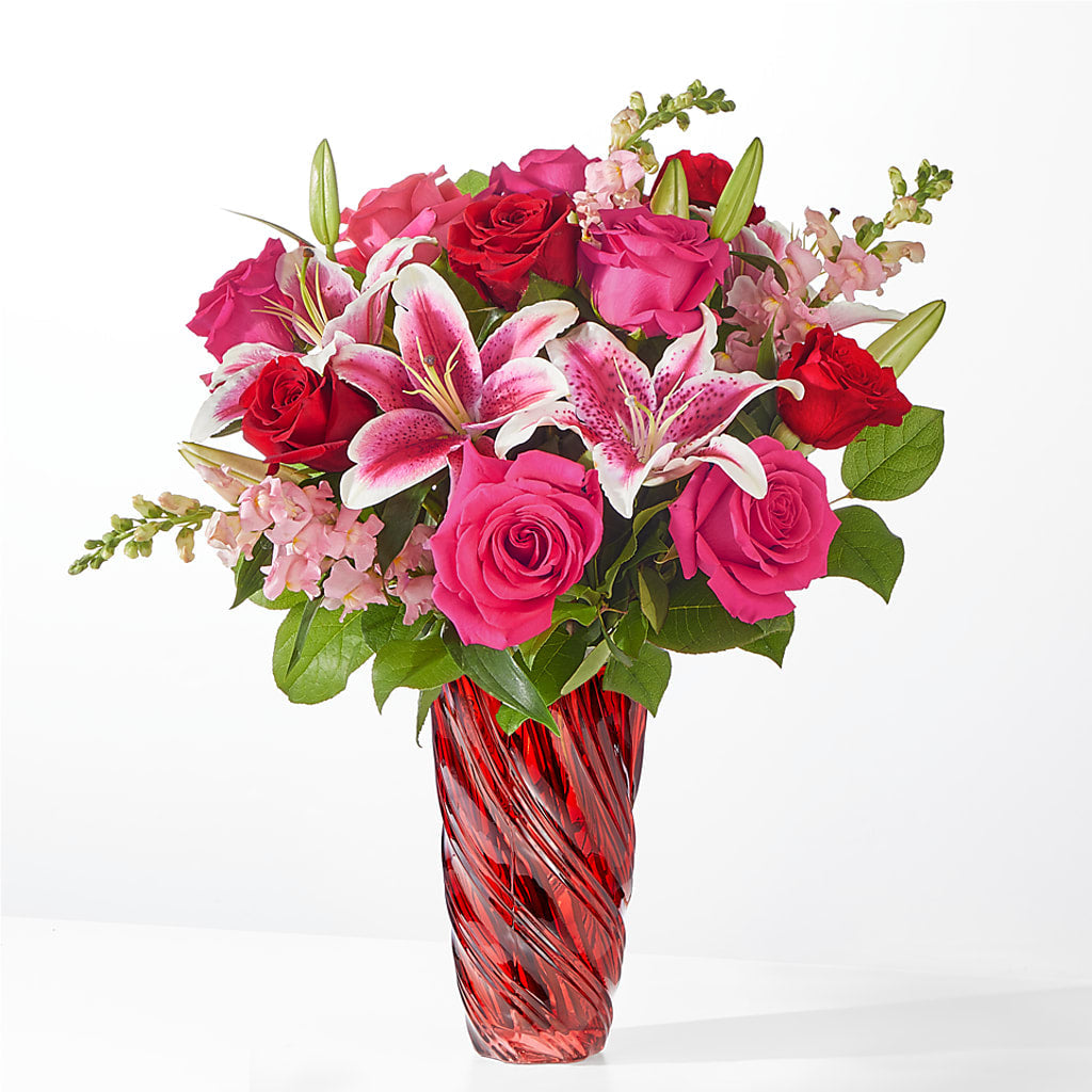 Always You Bouquet with Luxe Swirl Vase – Sb Floral Too, Davenport IA