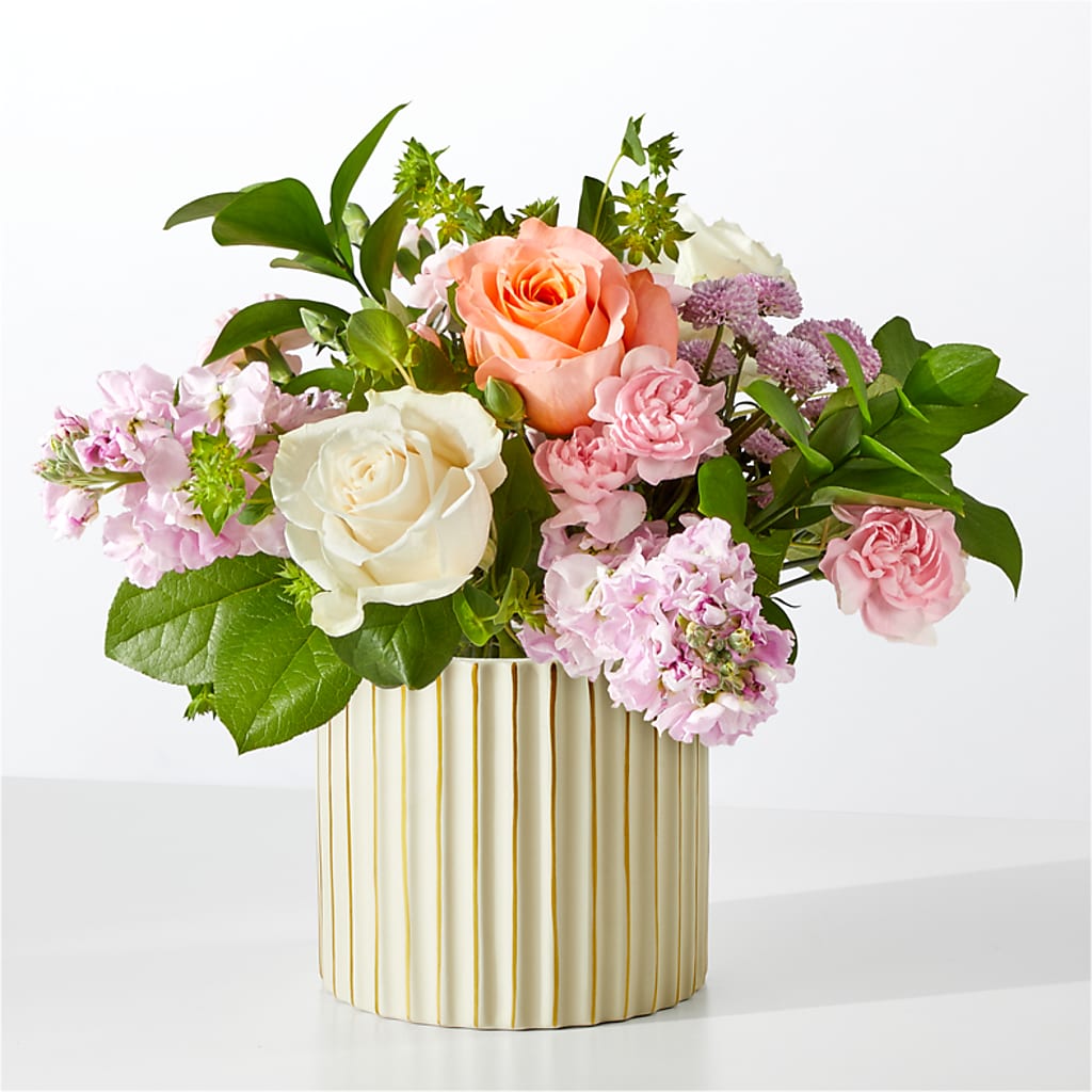 French Market Bouquet with Ivory Vase – Sb Floral Too, Davenport IA