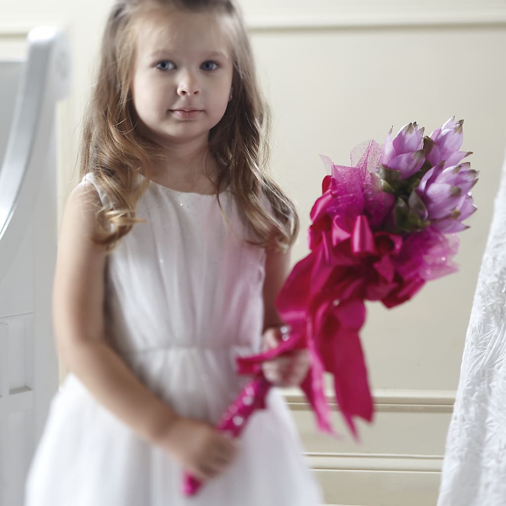 Sparkle Pink Flower Girl Bouquet – Sb Floral Too, Davenport IA