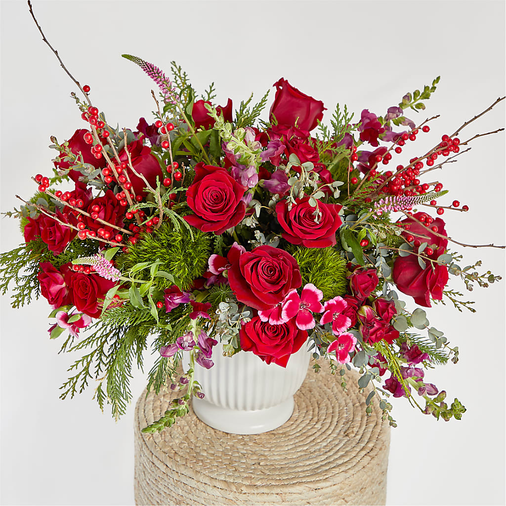 Big Red Bow Bouquet –  Sb Floral Too, Davenport IA
