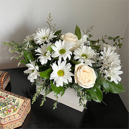 Fresh Linen Box Bouquet –  Sb Floral Too, Davenport IA