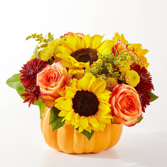 Golden Gourd Pumpkin Bouquet –  Sb Floral Too, Davenport IA