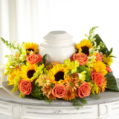 Faithful Sunflower Cremation Adornment –  Sb Floral Too, Davenport IA