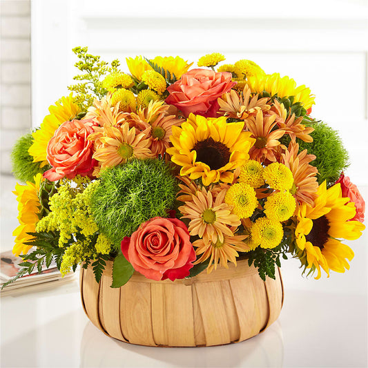 Harvest Sunflower Basket –  Sb Floral Too, Davenport IA