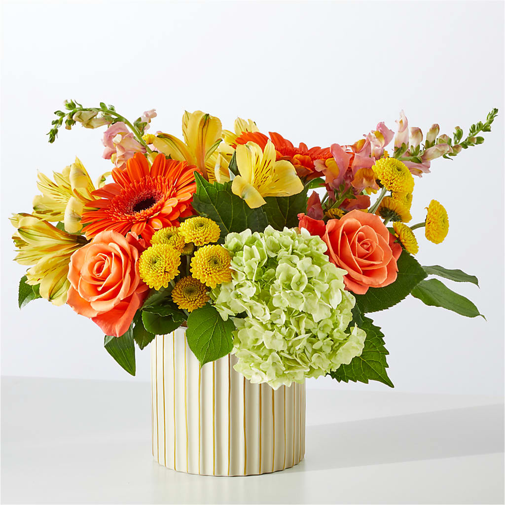 Autumn Sunshine Bouquet with Ivory Vase –  Sb Floral Too, Davenport IA