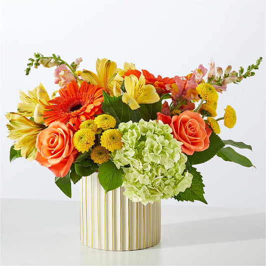 Autumn Sunshine Bouquet with Ivory Vase –  Sb Floral Too, Davenport IA