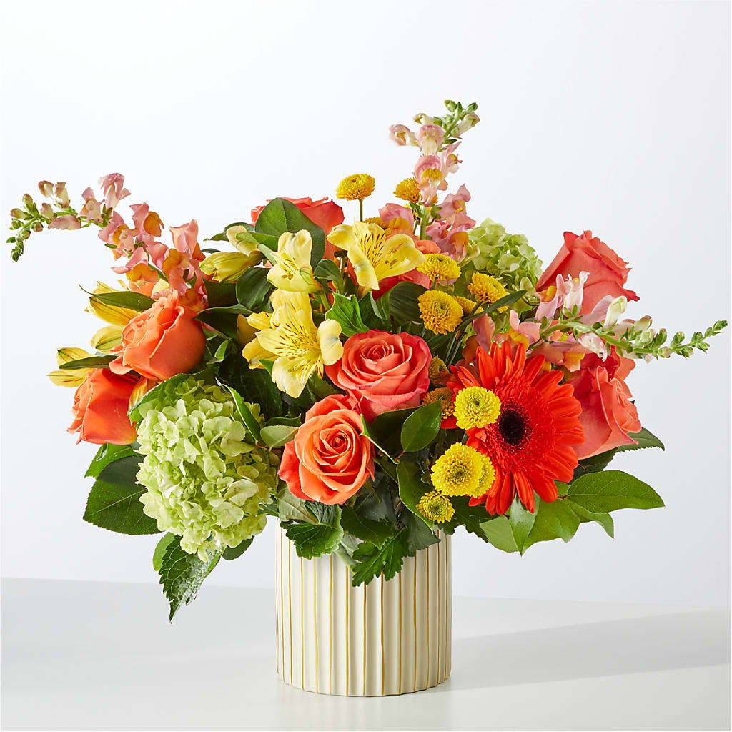 Autumn Sunshine Bouquet with Ivory Vase –  Sb Floral Too, Davenport IA