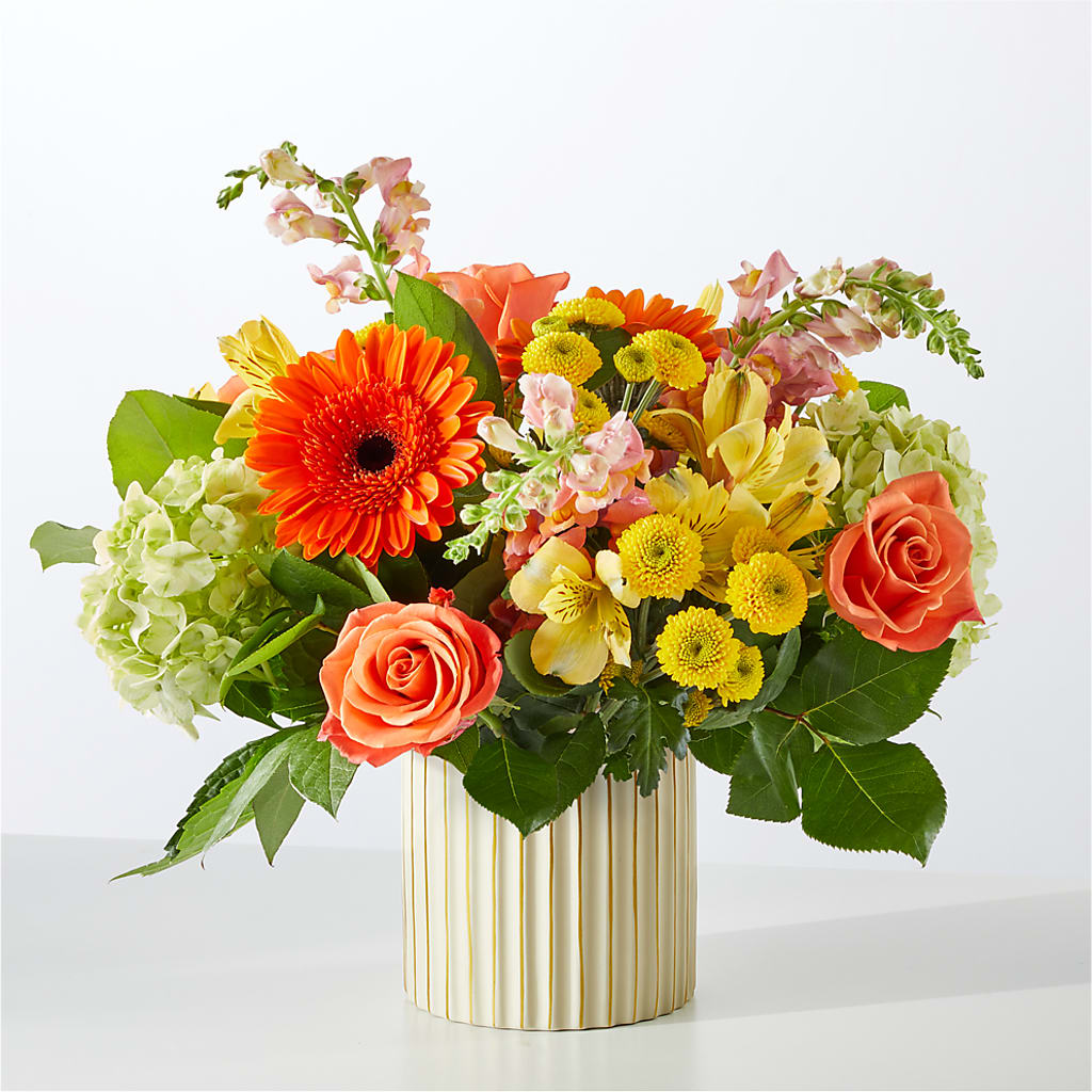 Autumn Sunshine Bouquet with Ivory Vase –  Sb Floral Too, Davenport IA