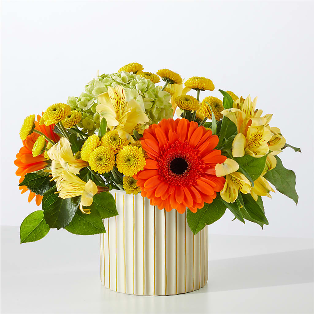 Autumn Sunshine Bouquet with Ivory Vase –  Sb Floral Too, Davenport IA