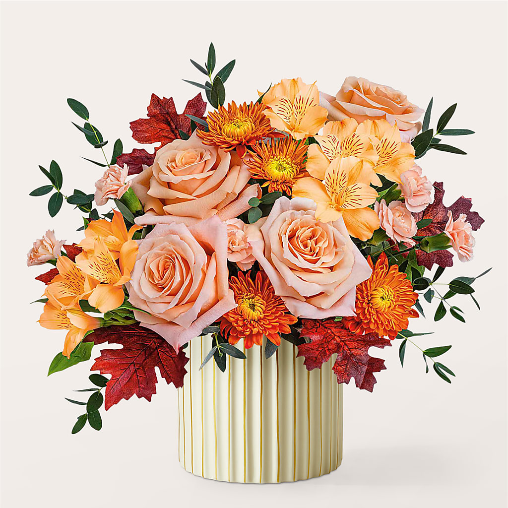 Spiced Latte Bouquet with Ivory Vase –  Sb Floral Too, Davenport IA