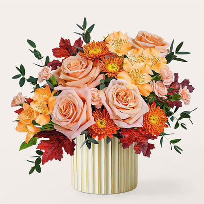 Spiced Latte Bouquet with Ivory Vase –  Sb Floral Too, Davenport IA