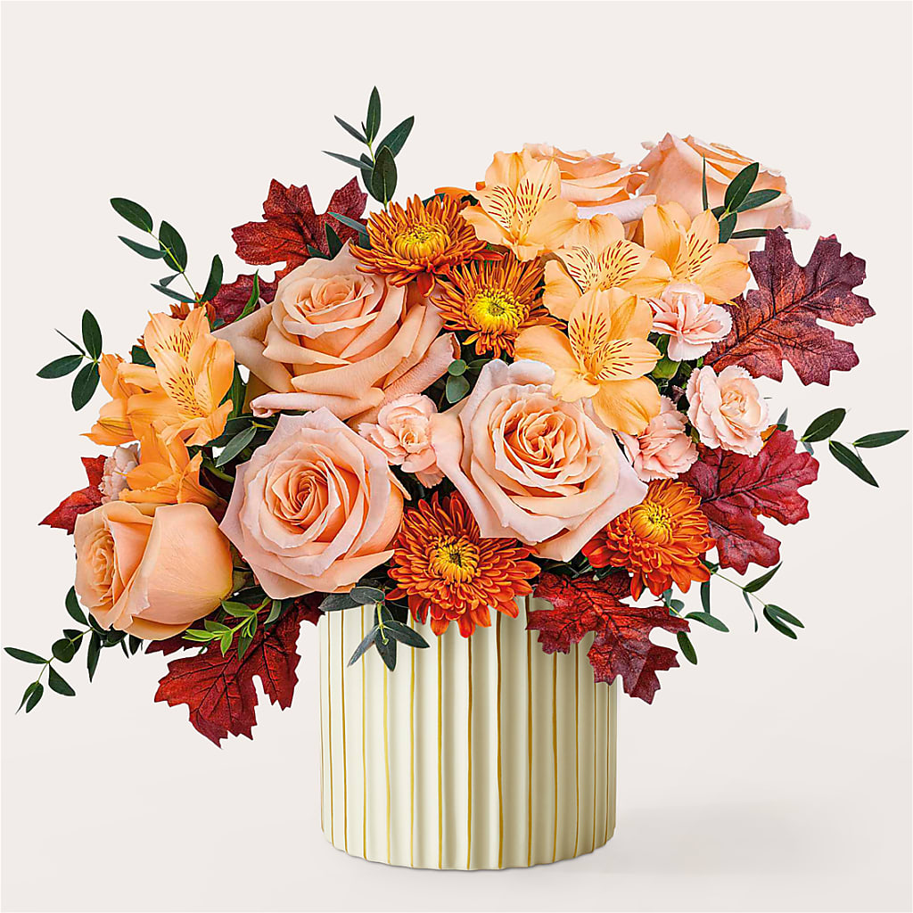 Spiced Latte Bouquet with Ivory Vase –  Sb Floral Too, Davenport IA