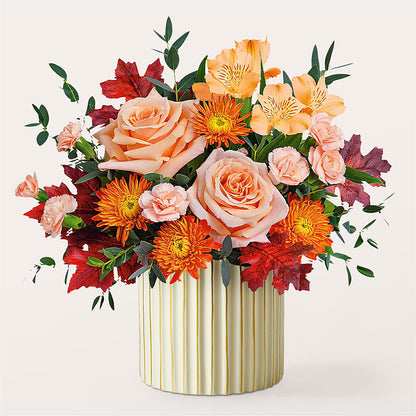 Spiced Latte Bouquet with Ivory Vase –  Sb Floral Too, Davenport IA