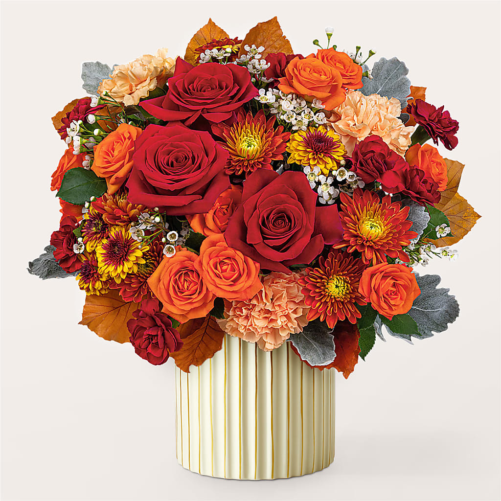 Merlot Bouquet with Ivory Vase –  Sb Floral Too, Davenport IA