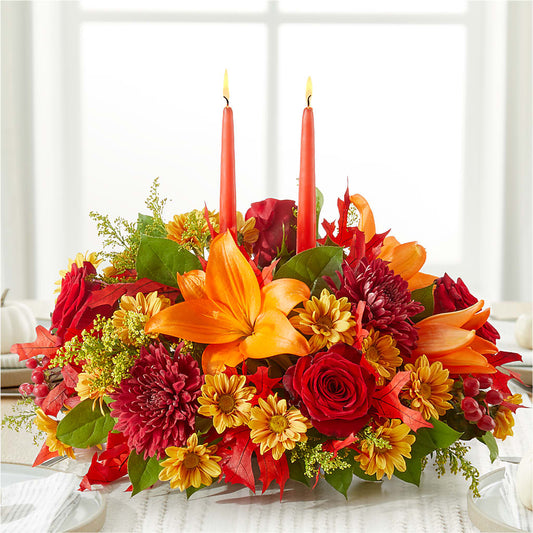Autumn's Embrace Centerpiece –  Sb Floral Too, Davenport IA