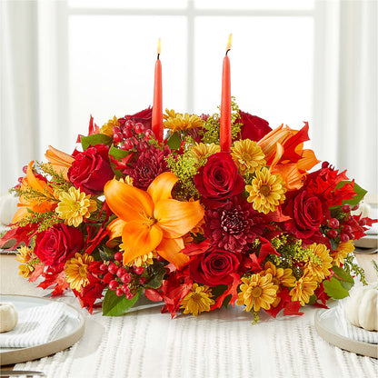 Autumn's Embrace Centerpiece –  Sb Floral Too, Davenport IA