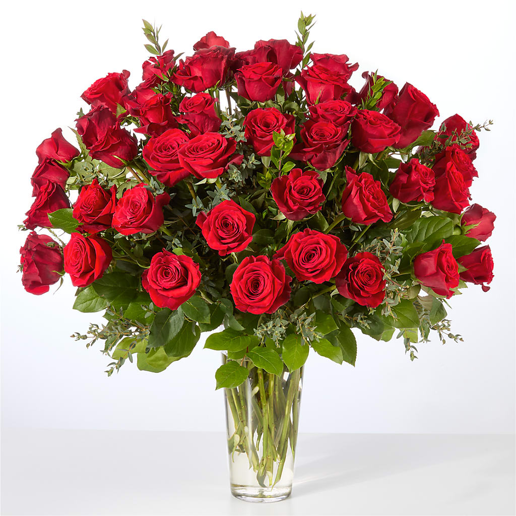 Forever Yours Fifty Stem Red Rose Bouquet –  Sb Floral Too, Davenport IA