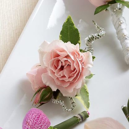 Pink Spray Rose Boutonniere –  Sb Floral Too, Davenport IA