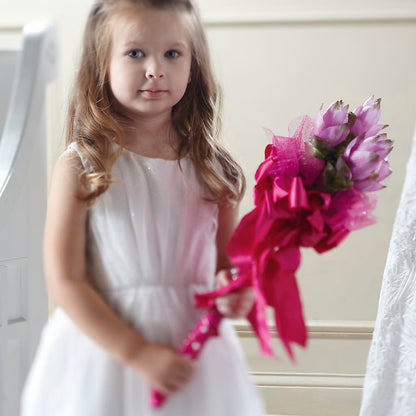 Sparkle Pink Flower Girl Bouquet –  Sb Floral Too, Davenport IA