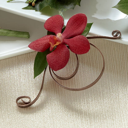 Red Mokara Boutonniere –  Sb Floral Too, Davenport IA